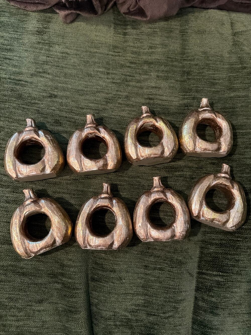 Set of 8 pumpkin fall thanksgiving napkin rings